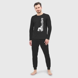 Мужская пижама с лонгсливом хлопок Workout w3 вертикаль - фото 2