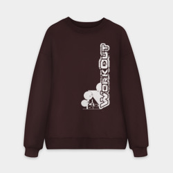 Мужской свитшот oversize без начеса хлопок Workout w3 вертикаль