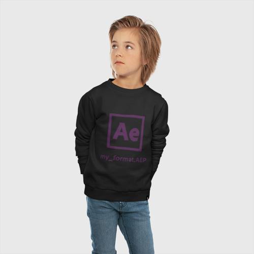 Детский свитшот хлопок Adobe After Effects, цвет черный - фото 5