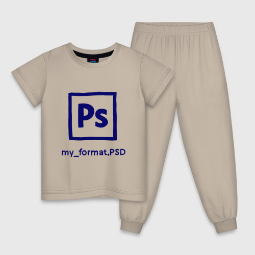 Детская пижама хлопок Photoshop, цвет миндальный