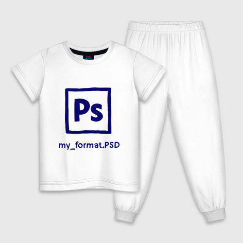 Детская пижама хлопок Photoshop, цвет белый