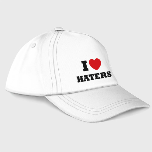 Бейсболка I Love Haters, цвет белый