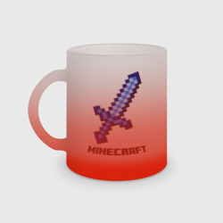 Кружка матовая стеклянная Меч Minecraft