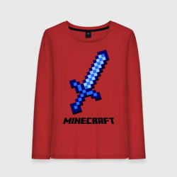 Женский лонгслив хлопок Меч Minecraft