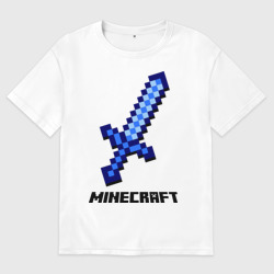 Женская футболка хлопок Oversize Меч Minecraft