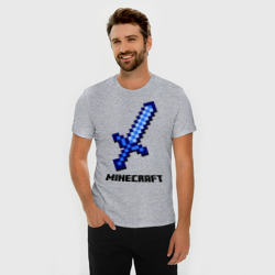 Мужская футболка хлопок Slim Меч Minecraft - фото 2