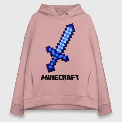 Женское худи Oversize хлопок Меч Minecraft