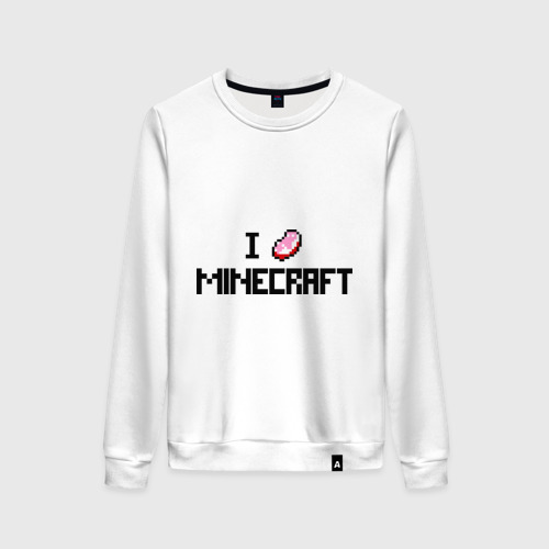 Женский свитшот хлопок I love minecraft