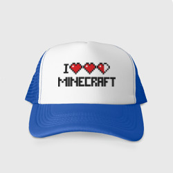 Кепка тракер с сеткой Я люблю Minecraft