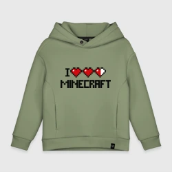Детское худи Oversize хлопок Я люблю Minecraft