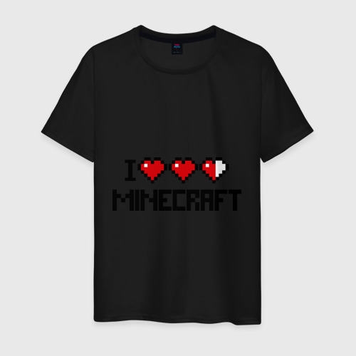 Мужская футболка хлопок Я люблю Minecraft, цвет черный