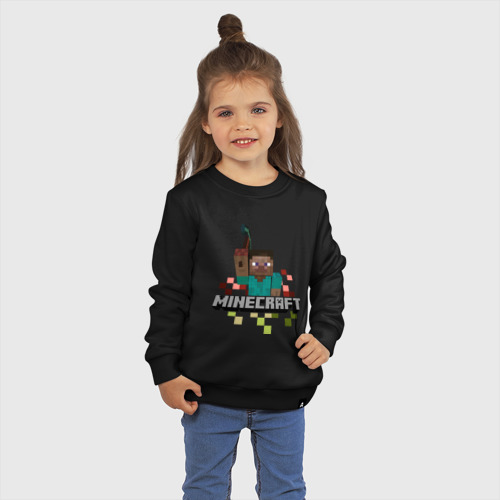 Детский свитшот хлопок Шахтёр minecraft, цвет черный - фото 3