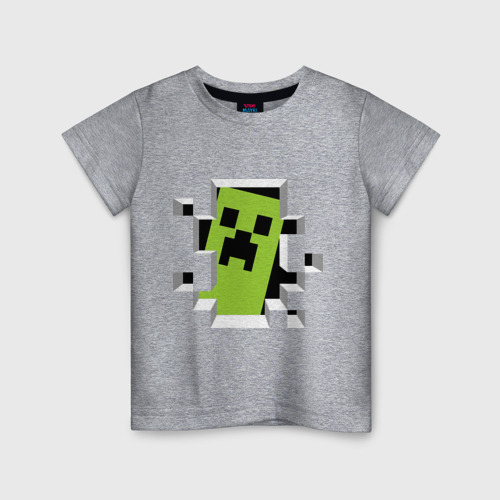 Детская футболка хлопок Crash Minecraft, цвет меланж
