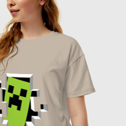 Женская футболка хлопок Oversize Crash Minecraft - фото 2