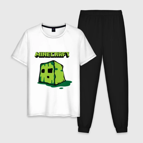 Мужская пижама с белой футболкой хлопок Creeper
