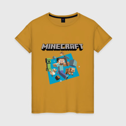 Женская футболка хлопок Heroes of Minecraft
