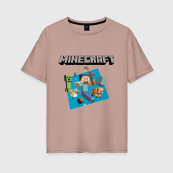 Женская футболка хлопок Oversize Heroes of Minecraft