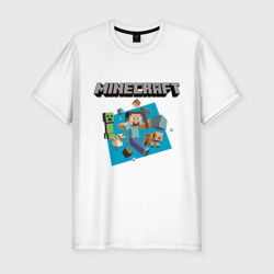 Мужская футболка хлопок Slim Heroes of Minecraft