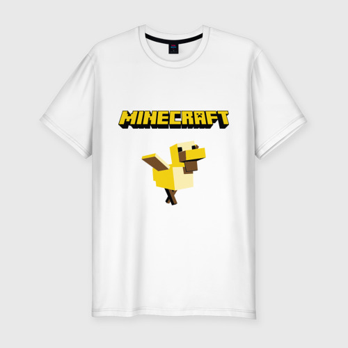 Мужская футболка хлопок Slim Minecraft duck, цвет белый
