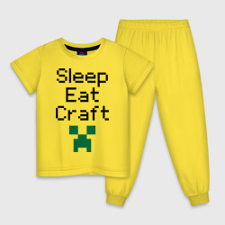 Детская пижама хлопок Sleep, eat, craft