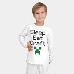 Детская пижама с лонгсливом хлопок Sleep, eat, craft - фото 2