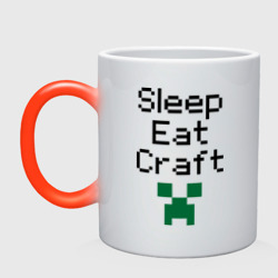 Кружка хамелеон Sleep, eat, craft