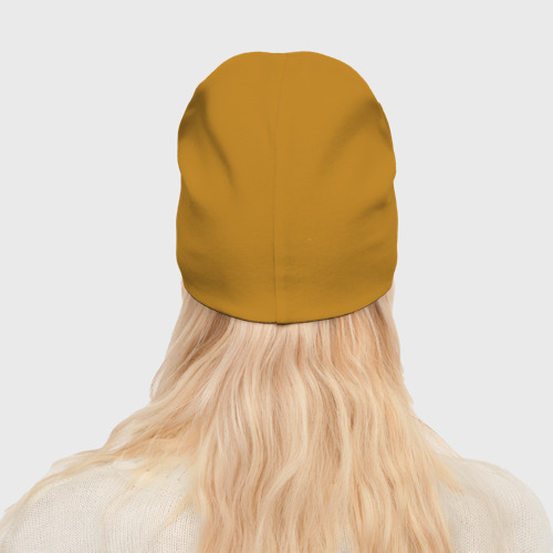 Женская шапка демисезонная Алена не подарок, цвет горчичный - фото 4