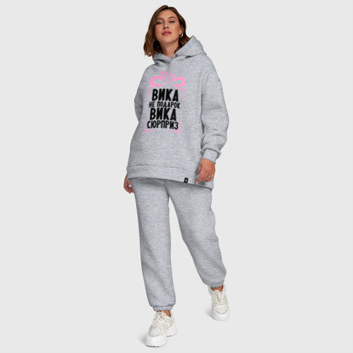 Женский костюм хлопок Oversize Вика не подарок, цвет меланж - фото 6