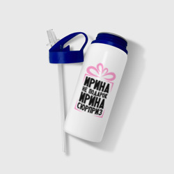 Бутылка для воды с трубочкой Ирина не подарок - фото 2