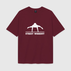 Женская футболка Oversize хлопок texturе Уличная гимнастика
