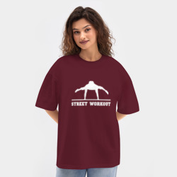 Женская футболка Oversize хлопок texturе Уличная гимнастика - фото 2