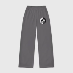Женские брюки oversize без начеса хлопок Street workout инь-янь