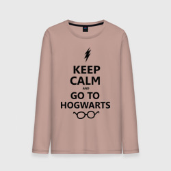 Мужской лонгслив хлопок Keep calm and go to hogwarts
