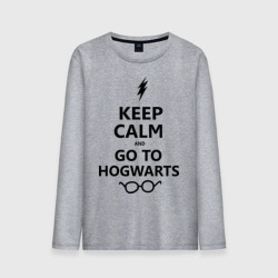 Мужской лонгслив хлопок Keep calm and go to hogwarts