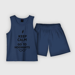 Детская пижама с шортами хлопок Keep calm and go to hogwarts