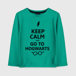 Детский лонгслив хлопок Keep calm and go to hogwarts