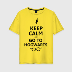 Keep calm and go to hogwarts – Футболка оверсайз из хлопка с принтом купить со скидкой в -16%