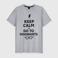 Мужская футболка хлопок Slim Keep calm and go to hogwarts