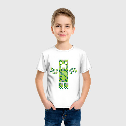Детская футболка хлопок Creeper hugs, цвет белый - фото 3