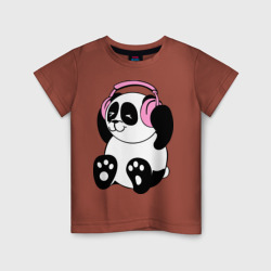 Детская футболка хлопок Panda in headphones панда в наушниках