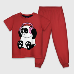 Детская пижама хлопок Panda in headphones панда в наушниках