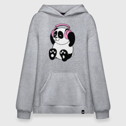 Худи SuperOversize хлопок Panda in headphones панда в наушниках