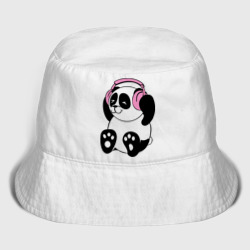 Детская панама хлопок Panda in headphones панда в наушниках