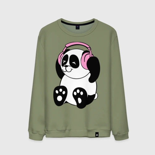 Мужской свитшот хлопок Panda in headphones панда в наушниках