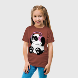 Детская футболка хлопок Panda in headphones панда в наушниках - фото 2