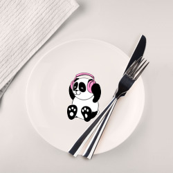 Тарелка Panda in headphones панда в наушниках