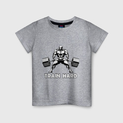 Детская футболка хлопок Train hard тренируйся усердно