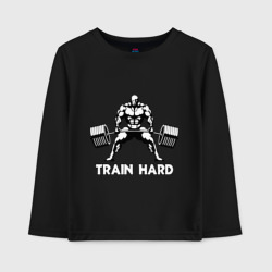 Детский лонгслив хлопок Train hard тренируйся усердно