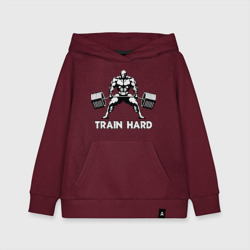 Детская толстовка хлопок Train hard тренируйся усердно