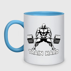 Кружка двухцветная Train hard тренируйся усердно